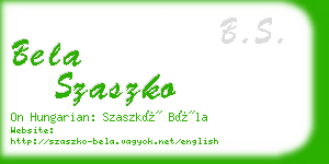 bela szaszko business card