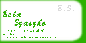 bela szaszko business card